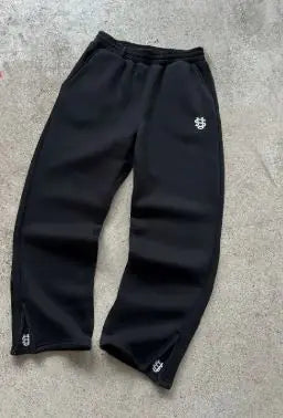 Solid Color Zipper Sweatpants