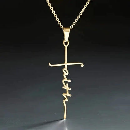 Fashion Cross Pendant Necklace - Alloy Faith Jewelry
