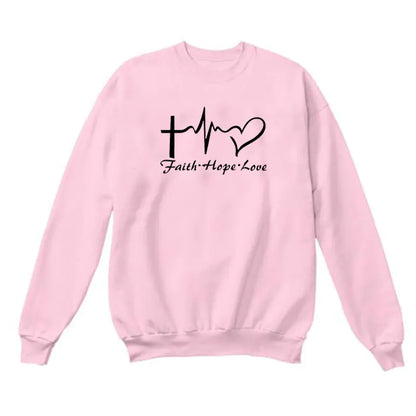 Faith Hope Love Graphic Long Sleeve Hoodie