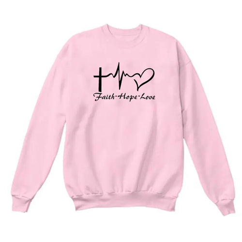 Faith Hope Love Graphic Long Sleeve Hoodie