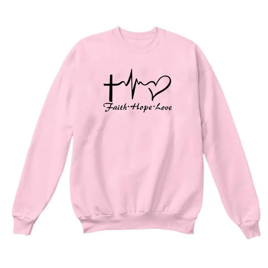 Faith Hope Love Graphic Long Sleeve Hoodie