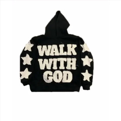 Hip-Hop Letter Embroidered Hoodie