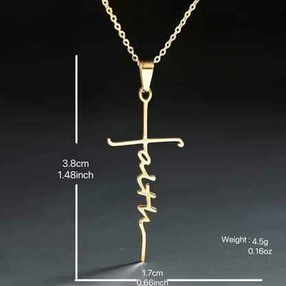 Fashion Cross Pendant Necklace - Alloy Faith Jewelry
