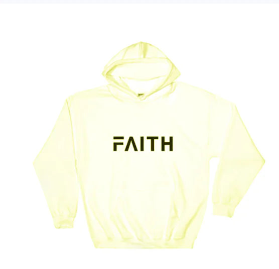 Autumn Winter Faith Letter Print Hooded Sweatshirt